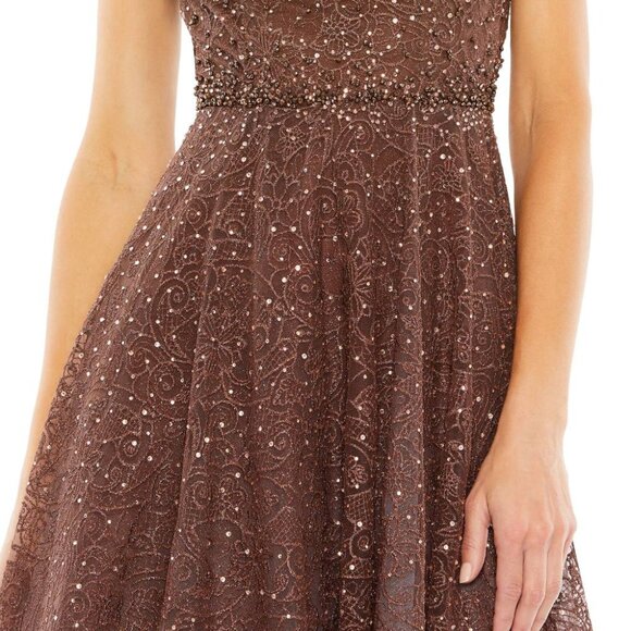 MAC DUGGAL Brown Beaded Gown - Picture 4 of 14